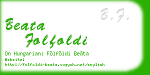 beata folfoldi business card