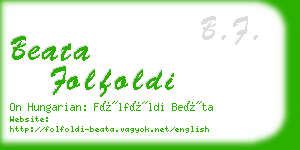 beata folfoldi business card